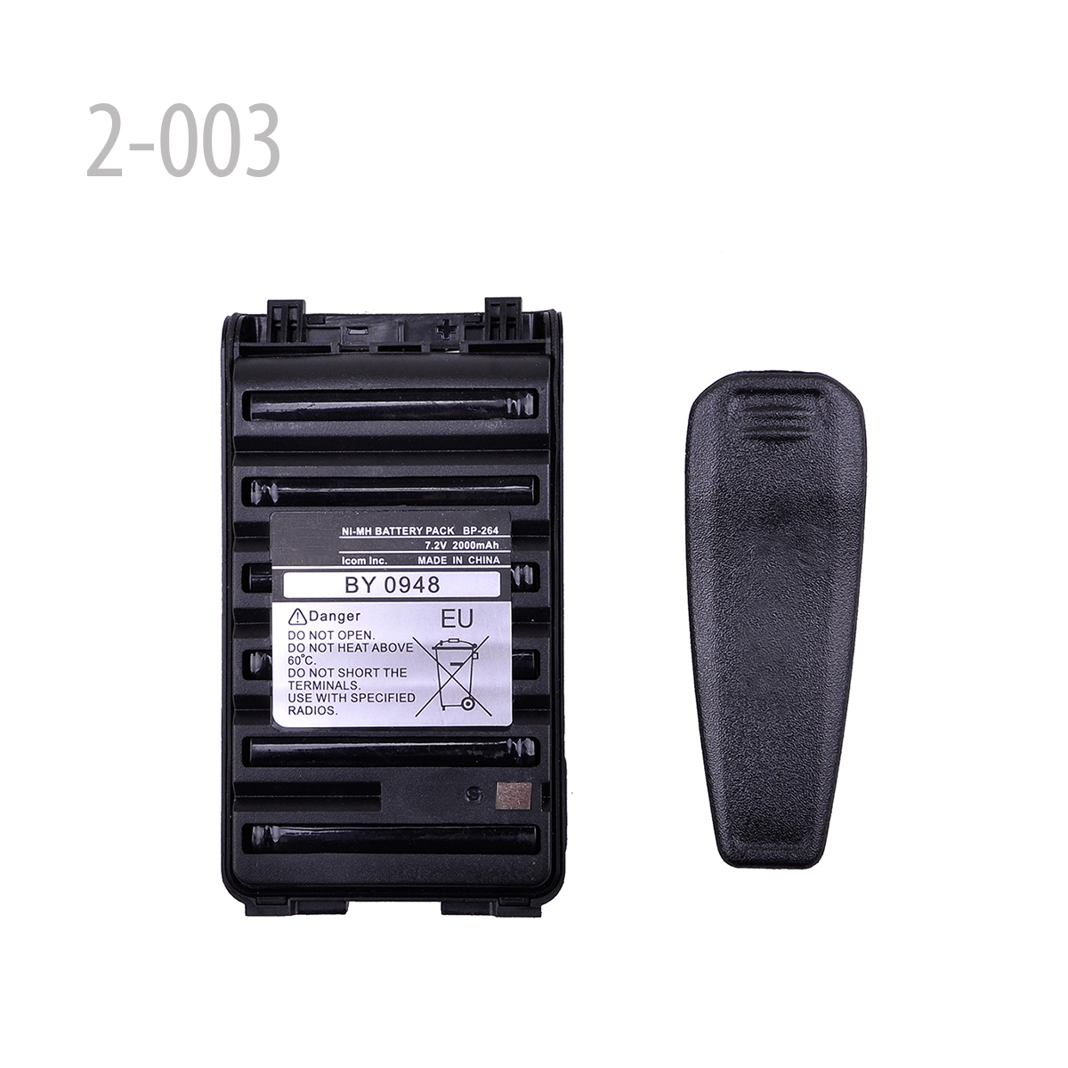.2V 2000MAH NI-MH BATTERY FOR ICOM BP-264  for IC-V80 HT radios, etc.