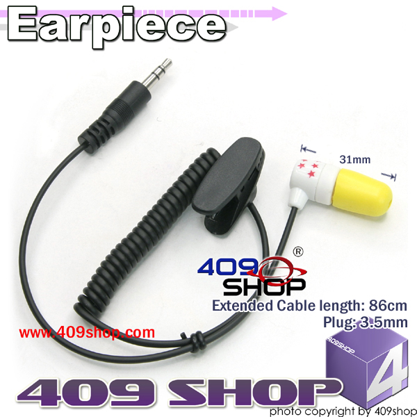 Earp. with 3.5mm plug for speaker/mic (White)