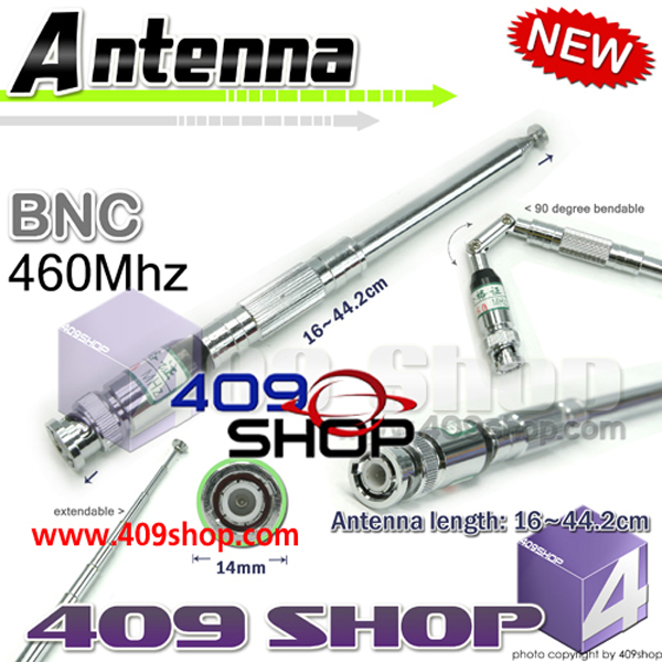 TELESCOPIC ANTENNA BNC 460MHz for IC-V82 , IC-U82 ,IC-W32