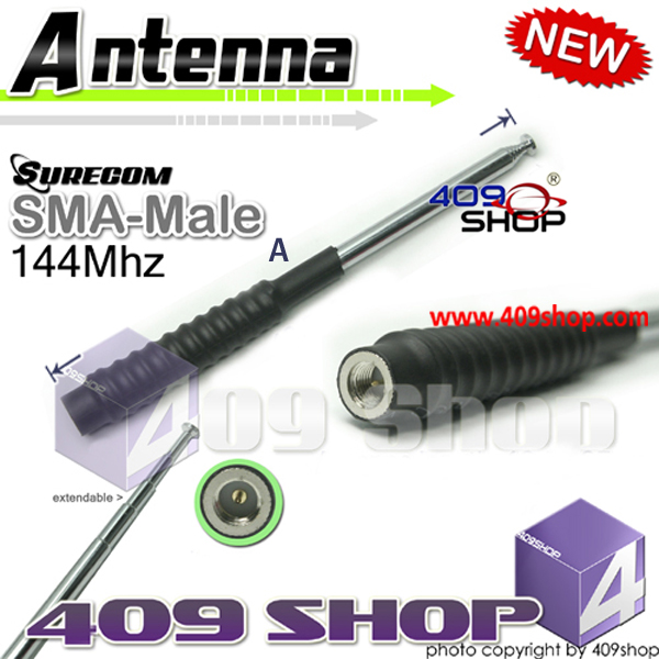 Model No.5-009SM-144SURECOM SMA-male Telescopic Antenna 144Mhz