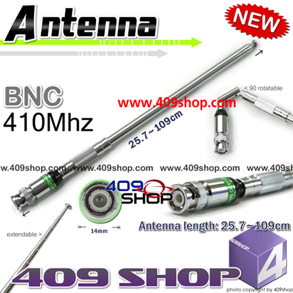 BNC UHF 410Mhz TELESCOPIC Antenna