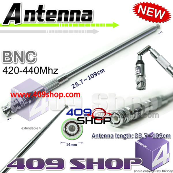 BNC UHF 420-440Mhz TELESCOPIC Antenna