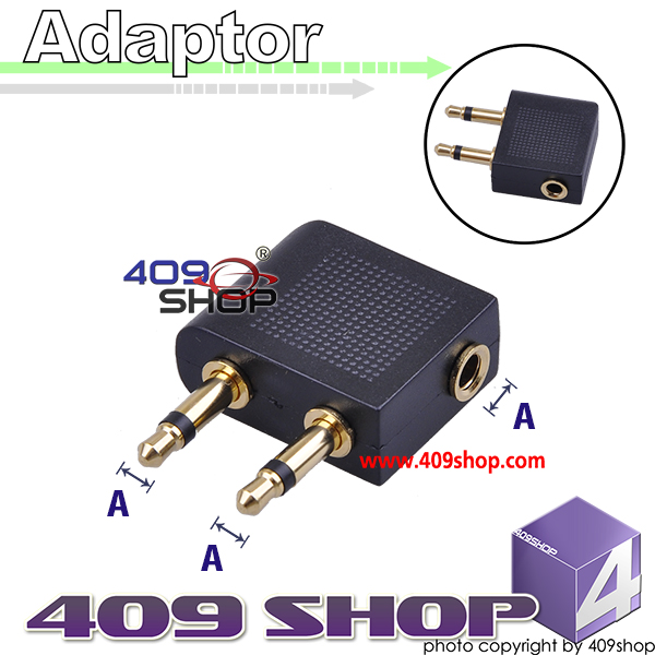 Dual 3.5mm Mono Plugs to 3.5mm Jack Stereo Audio Connecting Adapter
