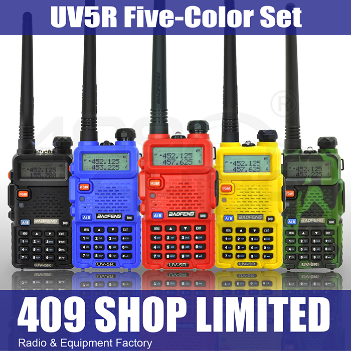 BAOFENG UV-5R 136-174/400-480Mhz TWO WAY RADIO Five Color Set (Sale)  409shop,walkie-talkie,Handheld Transceiver- Radio